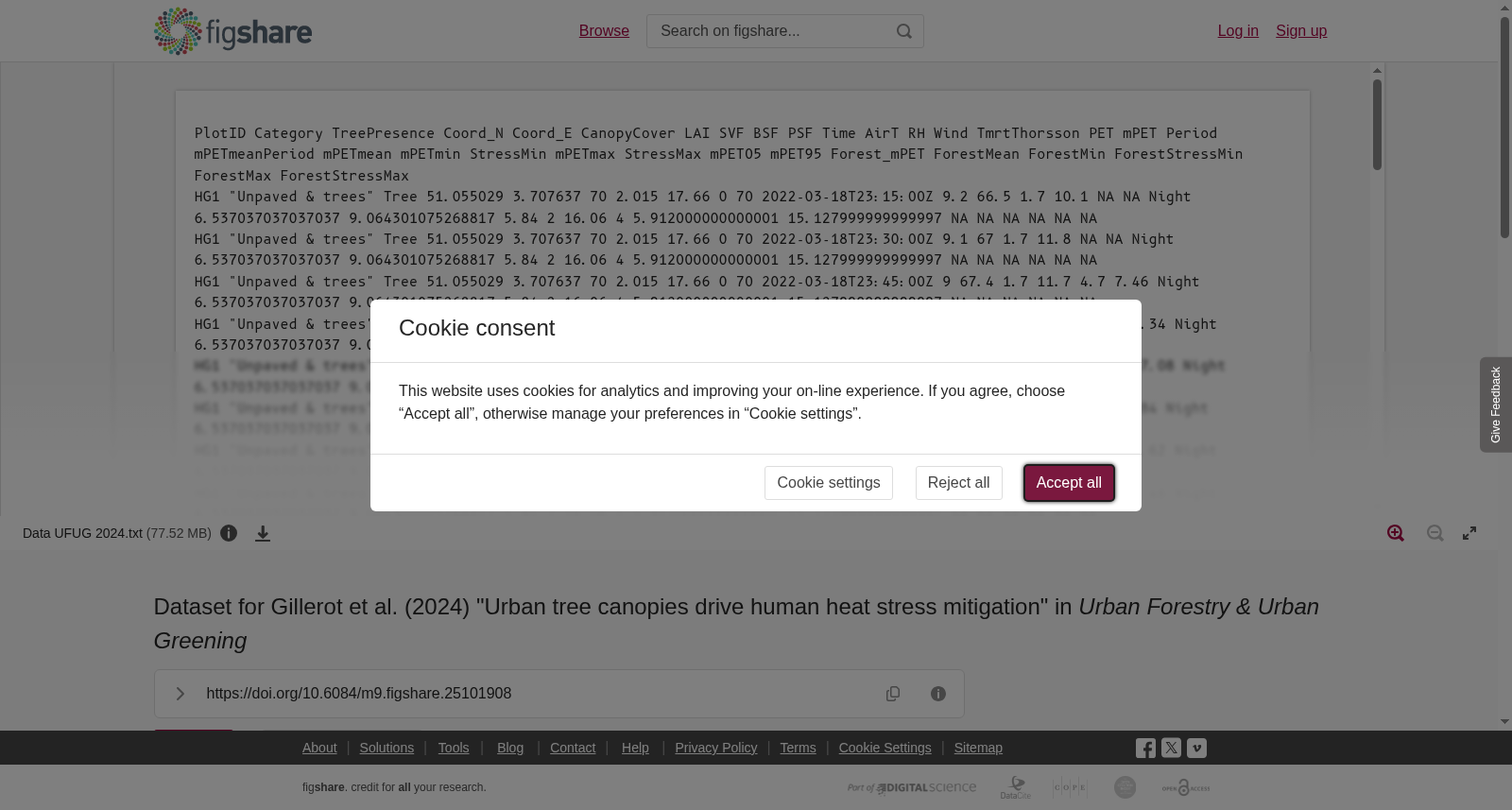 Dataset for Gillerot et al. (2024) "Urban tree canopies drive human heat stress mitigation" in <i>Urban Forestry & Urban Greening</i> 数据集图片