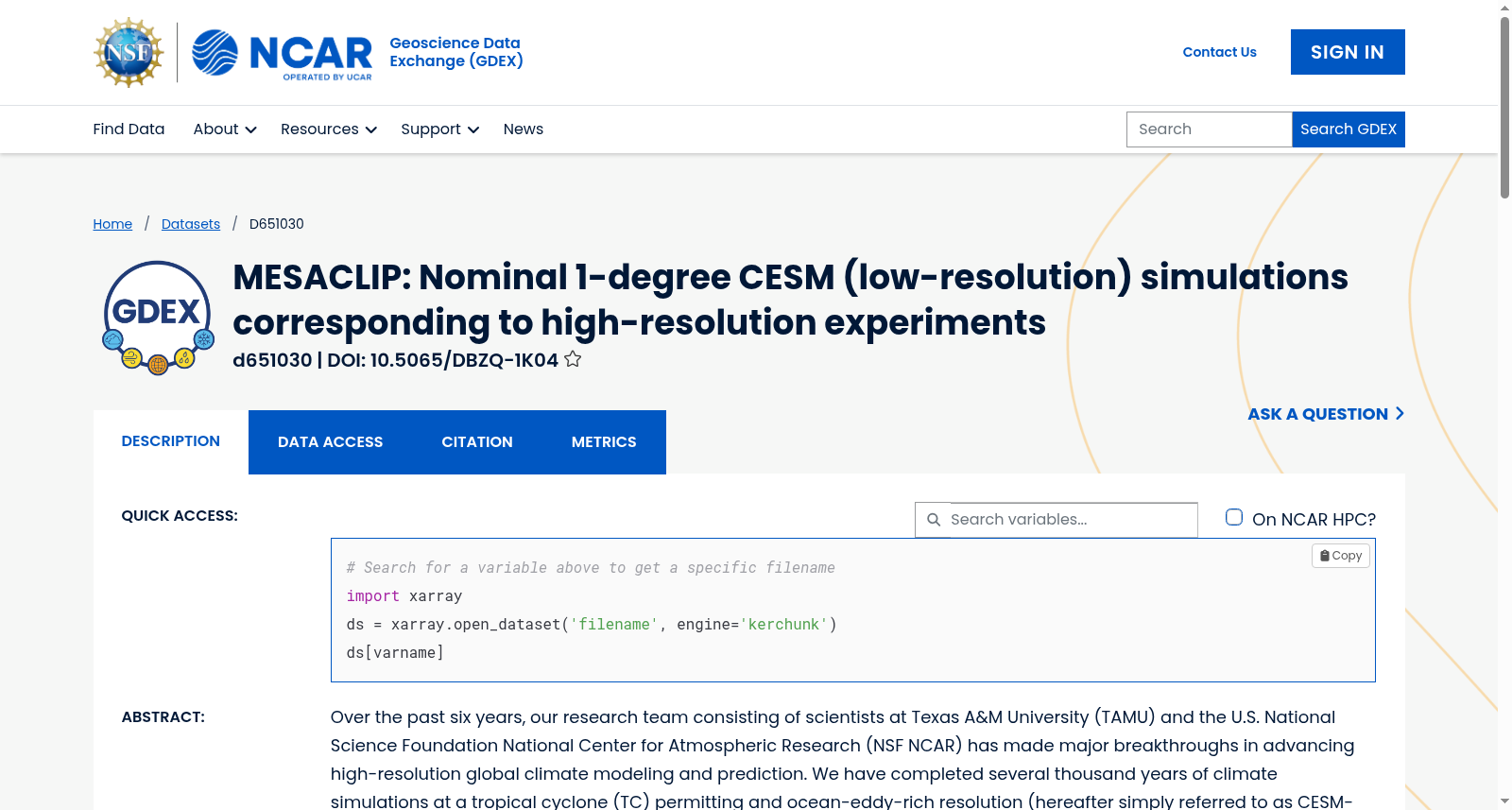 MESACLIP: Nominal 1-degree CESM (low-resolution) simulations corresponding to high-resolution experiments 数据集图片