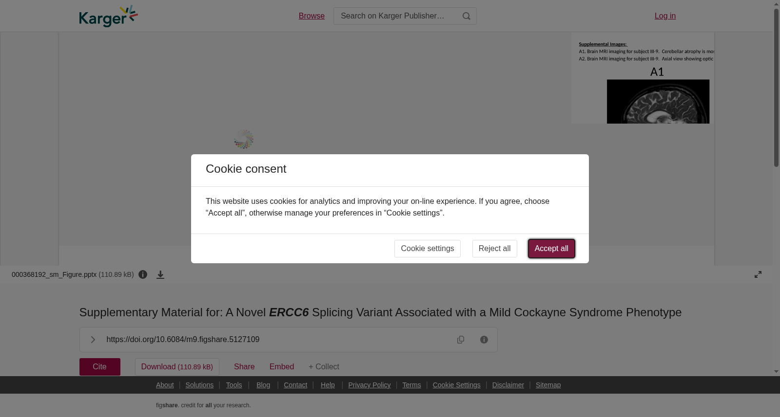 Supplementary Material for: A Novel <b><i>ERCC6</i></b> Splicing Variant Associated with a Mild Cockayne Syndrome Phenotype 数据集图片