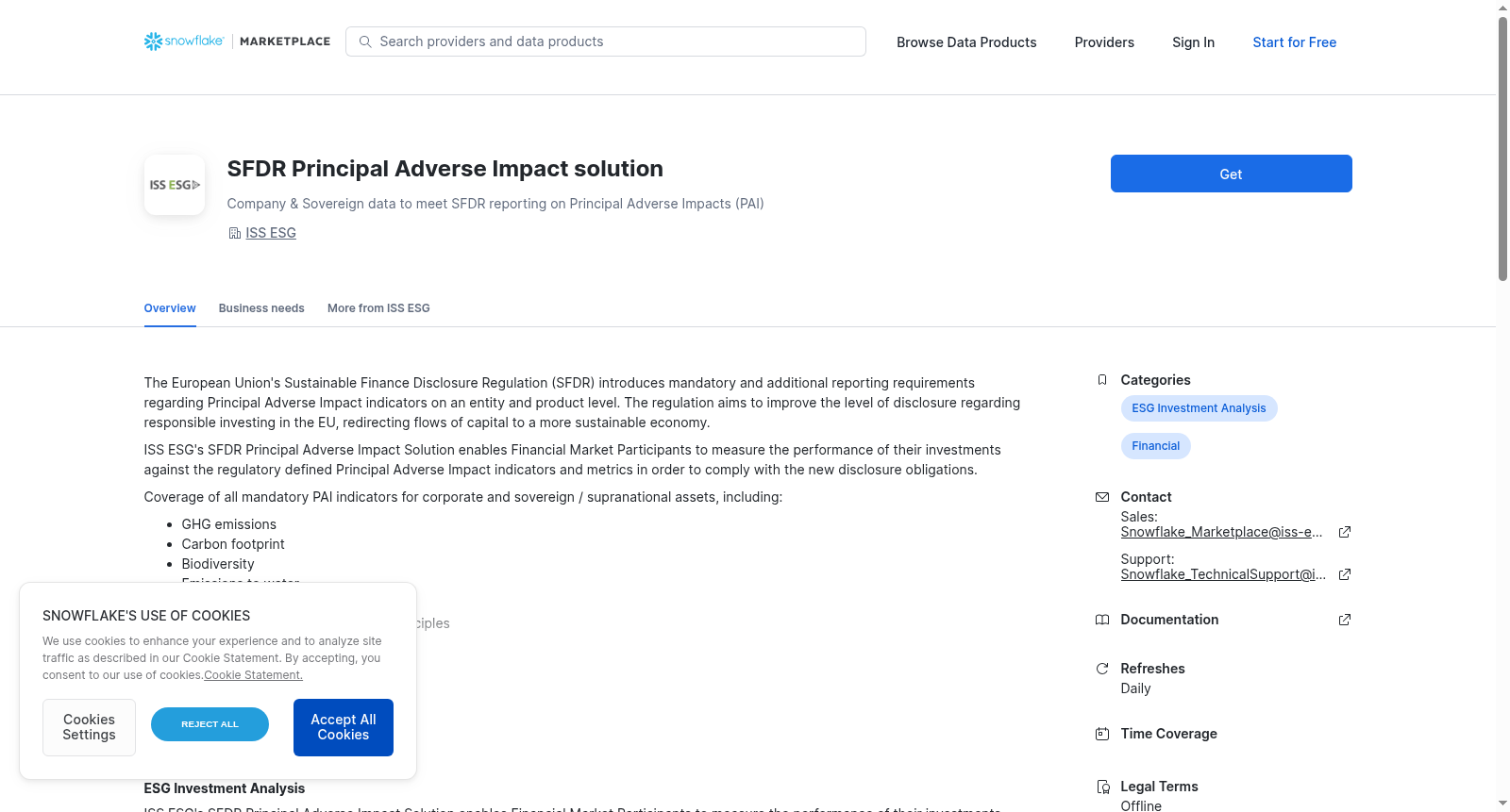 SFDR Principal Adverse Impact solution 数据集图片