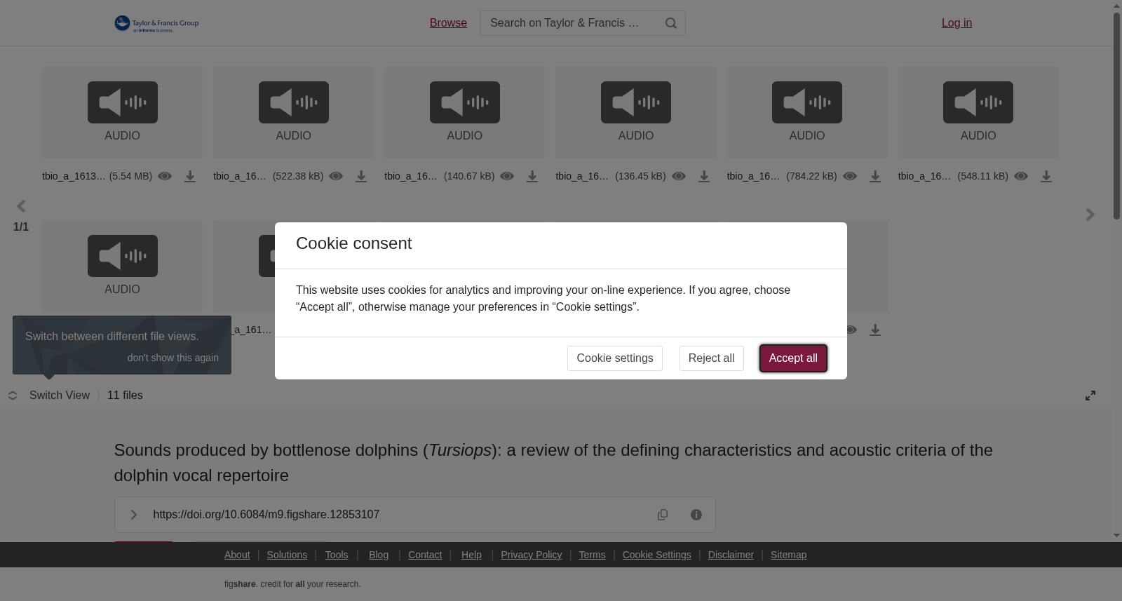 Sounds produced by bottlenose dolphins (<i>Tursiops</i>): a review of the defining characteristics and acoustic criteria of the dolphin vocal repertoire 数据集图片