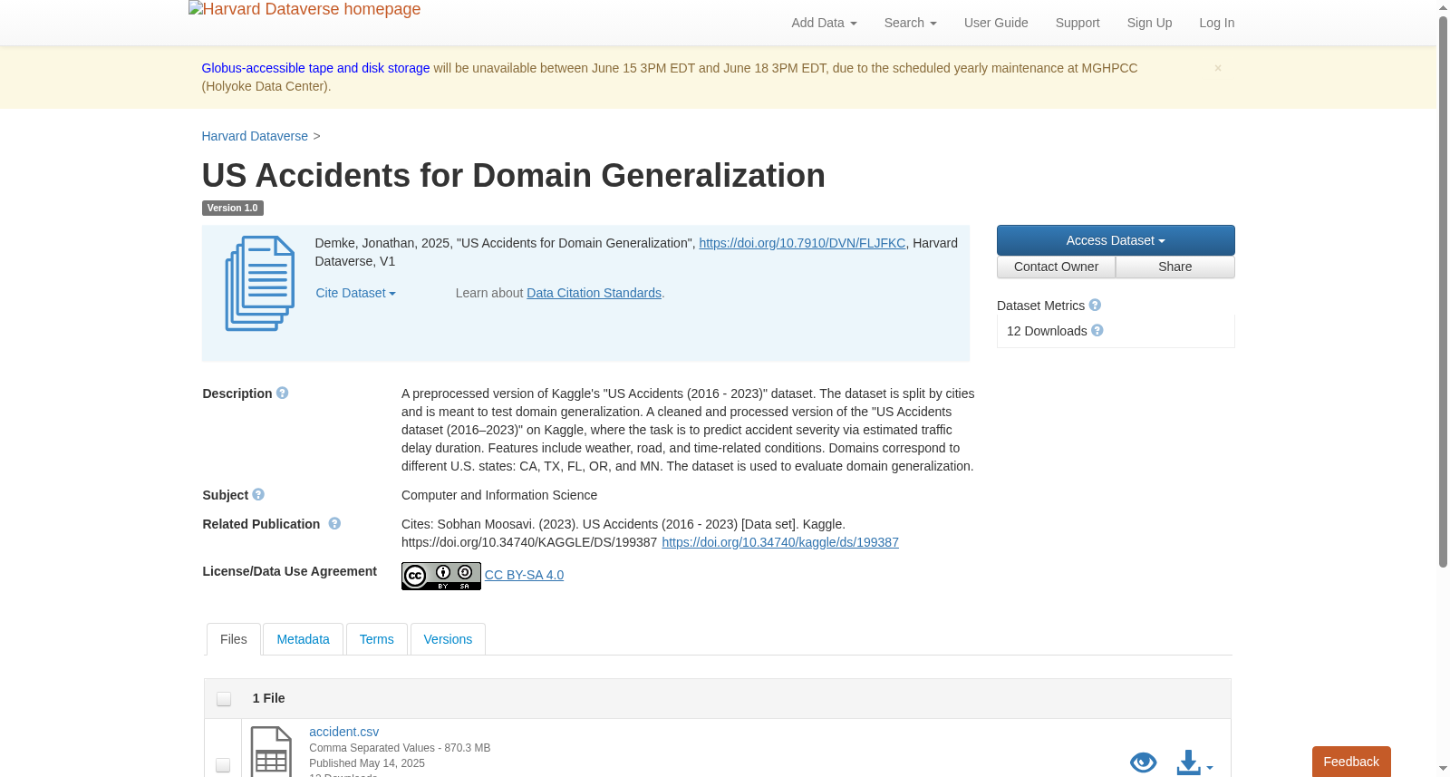US Accidents for Domain Generalization 数据集图片