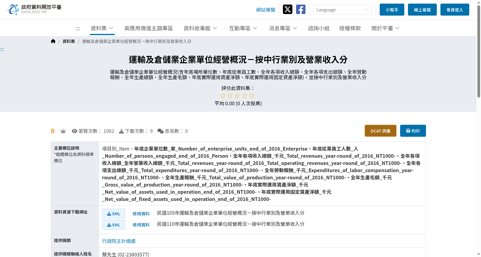 運輸及倉儲業企業單位經營概況-按中行業別及營業收入分 数据集图片