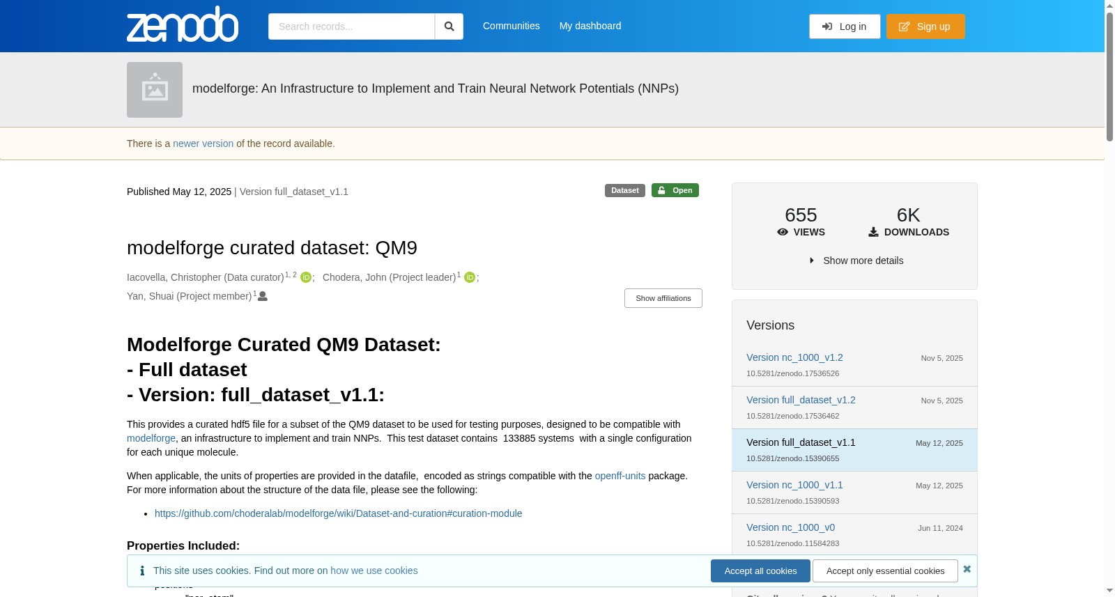 modelforge curated dataset: QM9 数据集图片