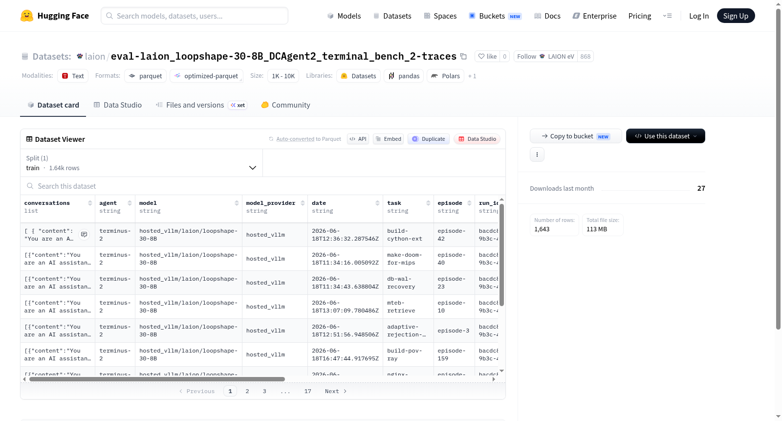laion/eval-laion_loopshape-30-8B_DCAgent2_terminal_bench_2-traces 数据集图片
