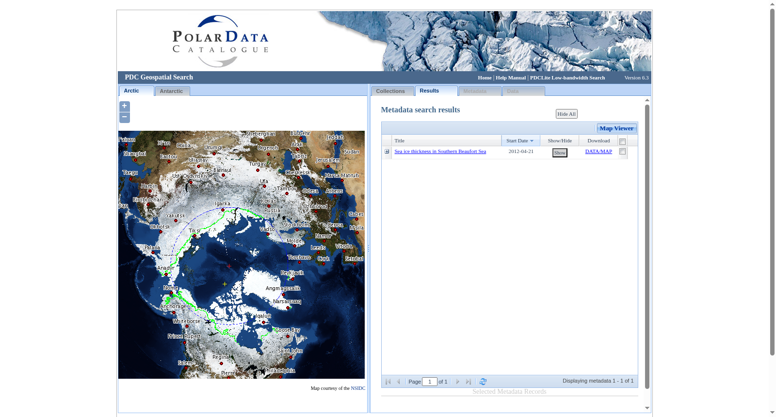 Sea ice thickness in Southern Beaufort Sea 数据集图片