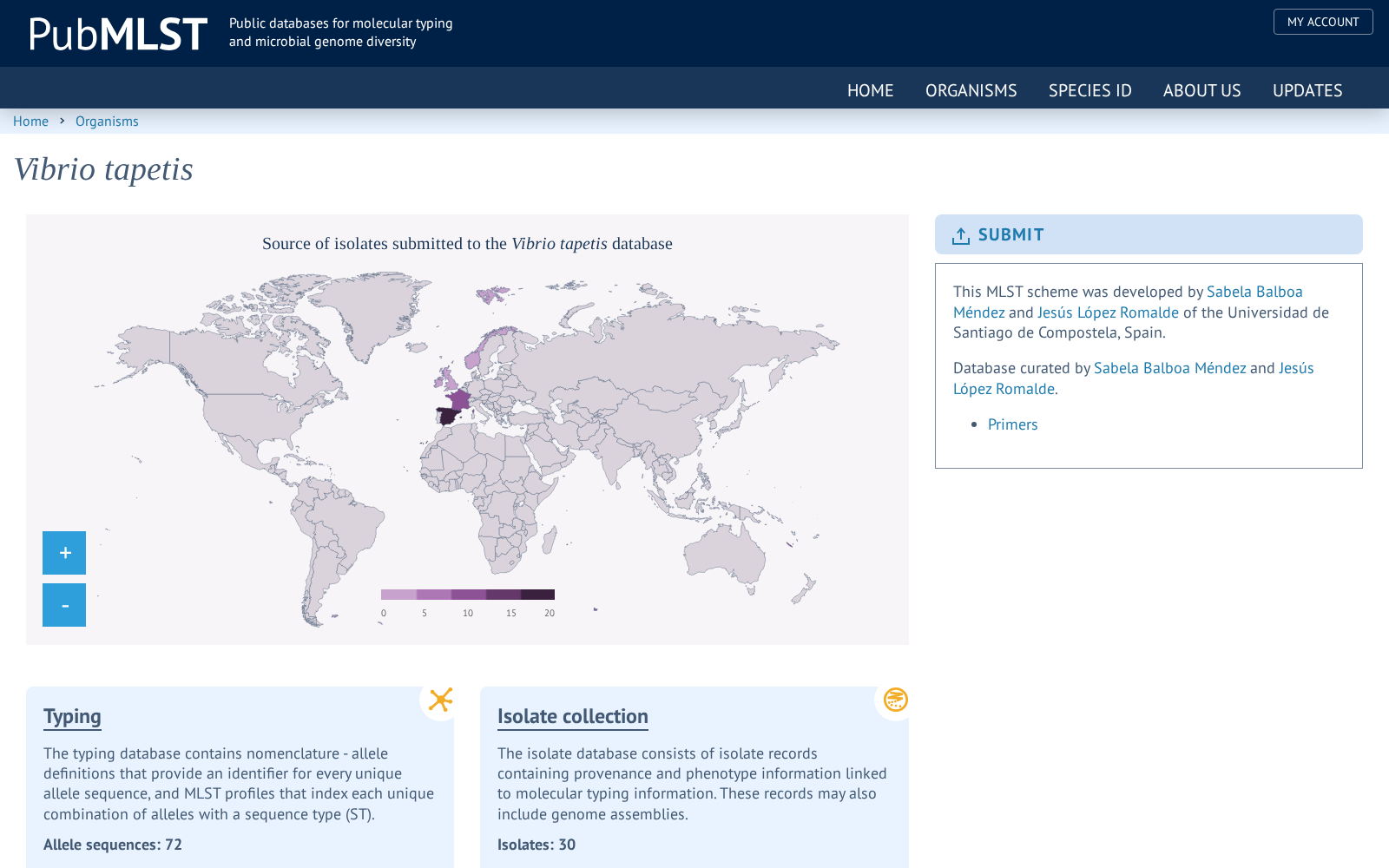 Vibrio tapetis MLST Database 数据集图片