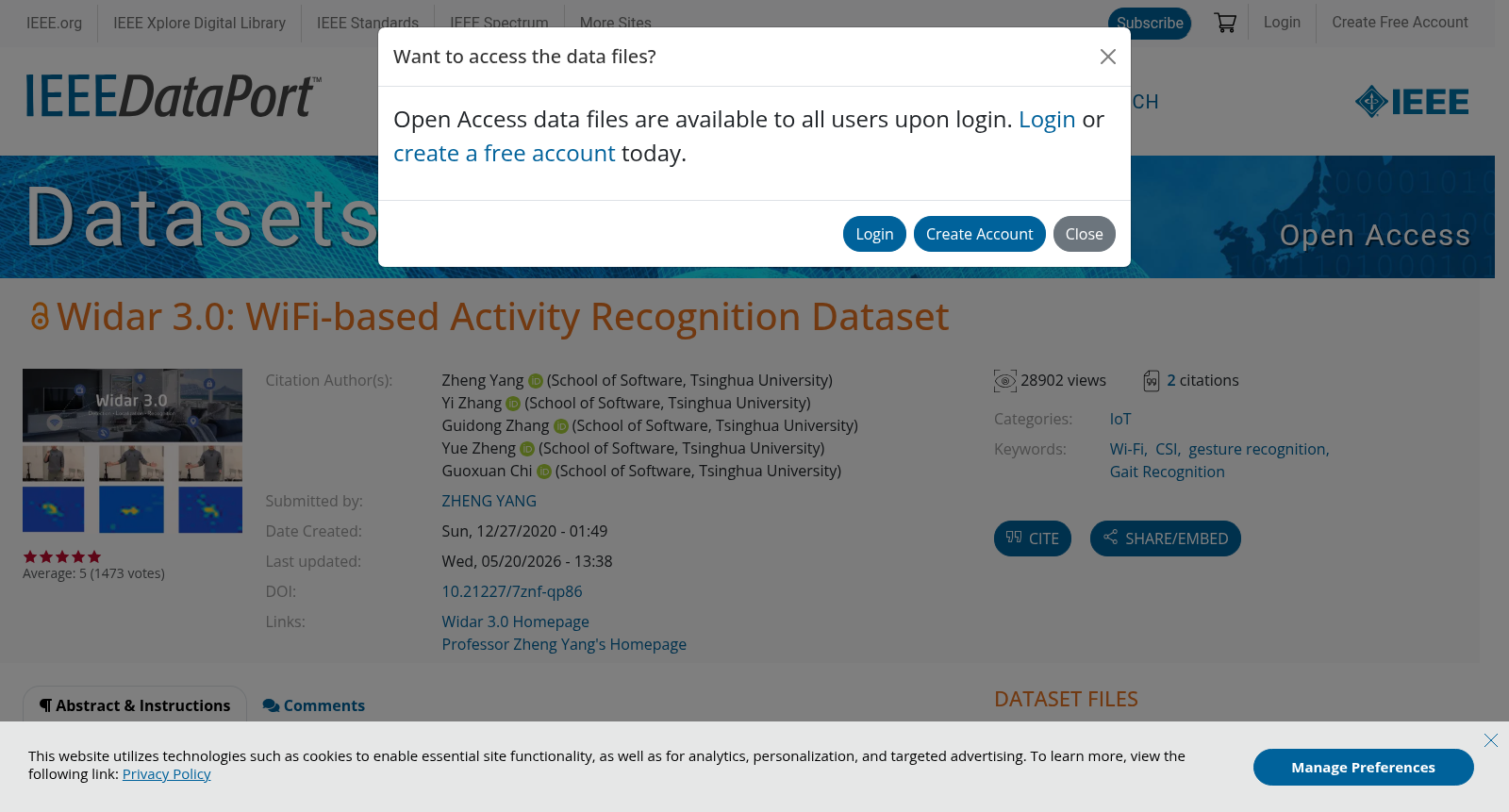 WIDAR3.0: WiFi-based Activity Recognition Dataset 数据集图片