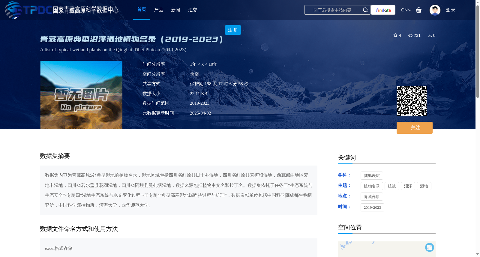 青藏高原典型沼泽湿地植物名录(2019-2023) 数据集图片