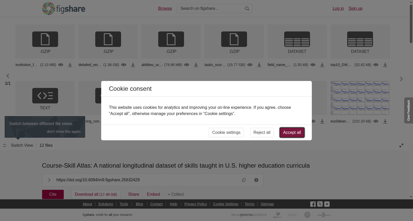 Course-Skill Atlas: A national longitudinal dataset of skills taught in U.S. higher education curricula 数据集图片