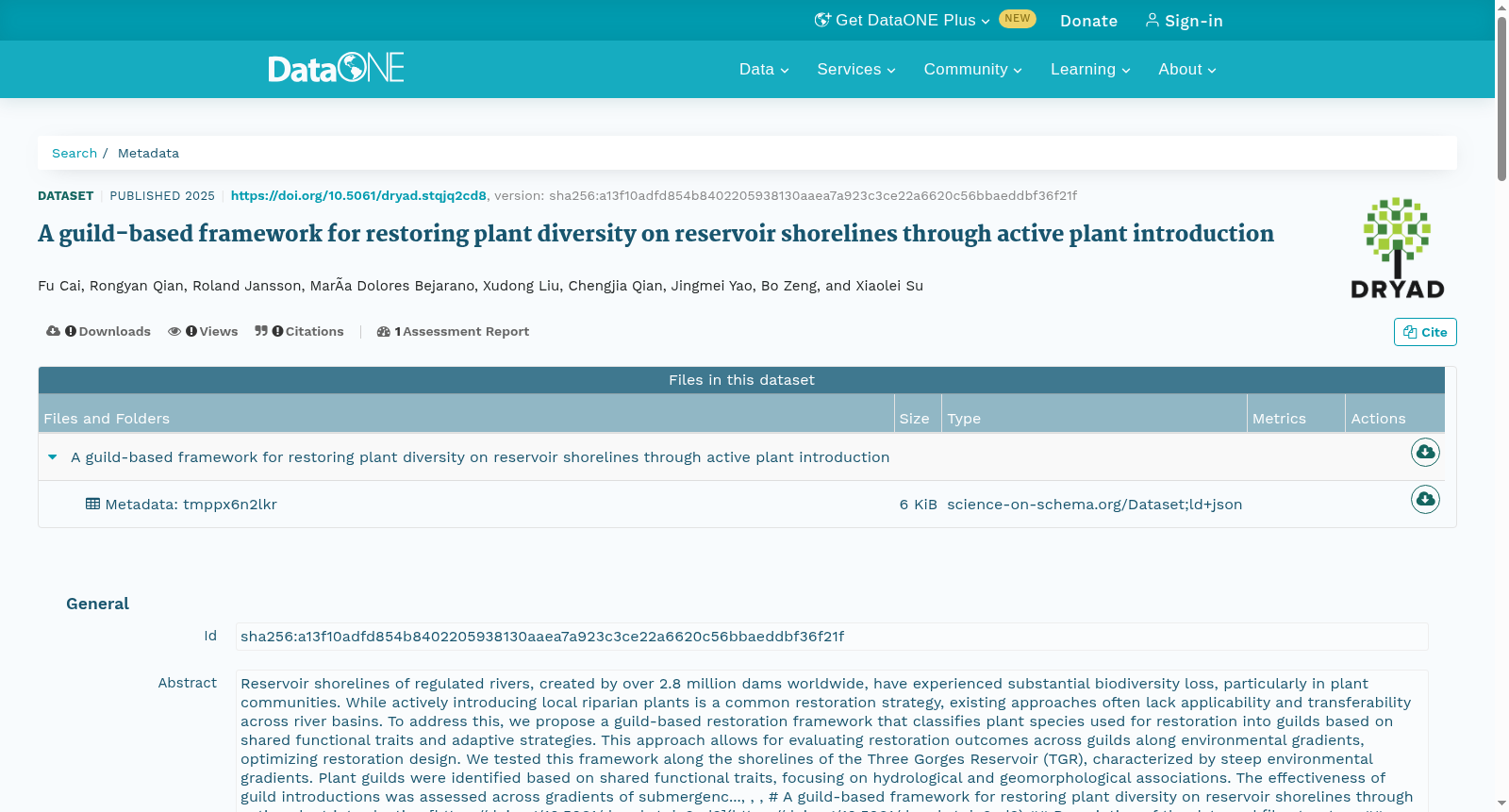A guild-based framework for restoring plant diversity on reservoir shorelines through active plant introduction 数据集图片