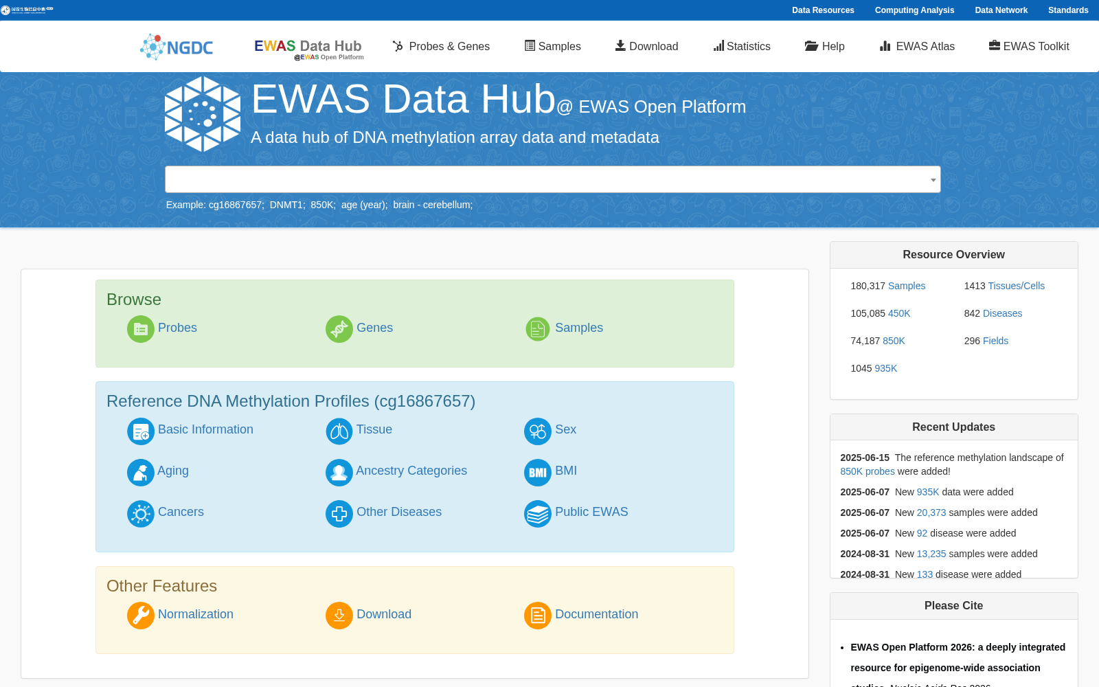 EWAS Data Hub 数据集图片