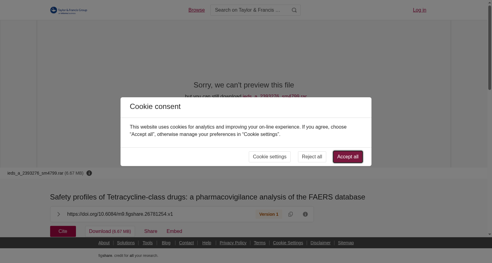Safety profiles of Tetracycline-class drugs: a pharmacovigilance analysis of the FAERS database 数据集图片