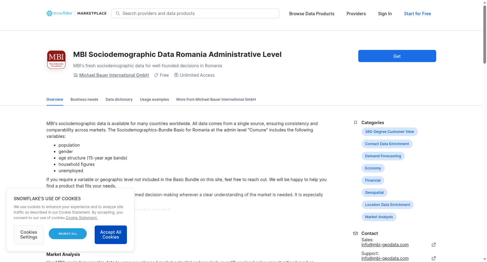 MBI Sociodemographic Data Romania Administrative Level 数据集图片