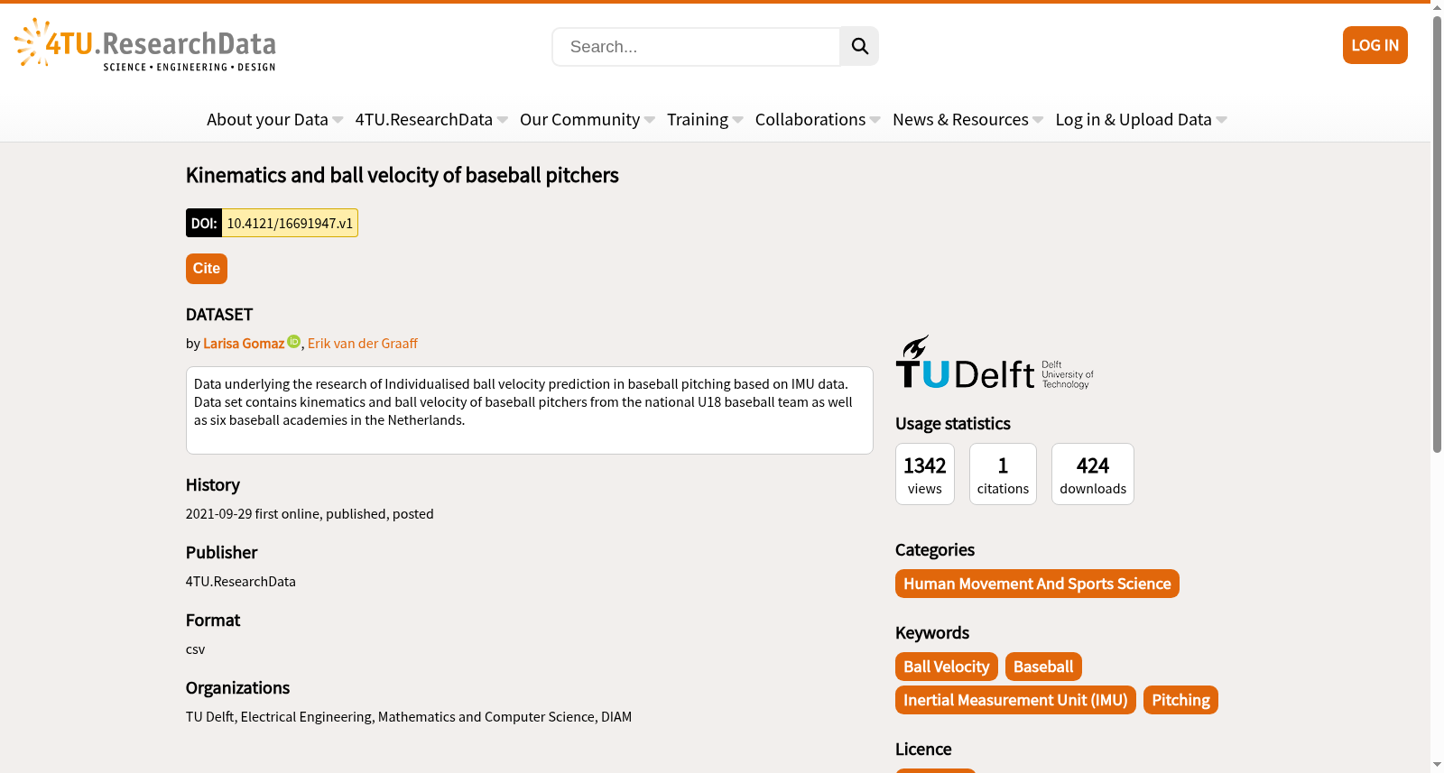 Kinematics and ball velocity of baseball pitchers 数据集图片