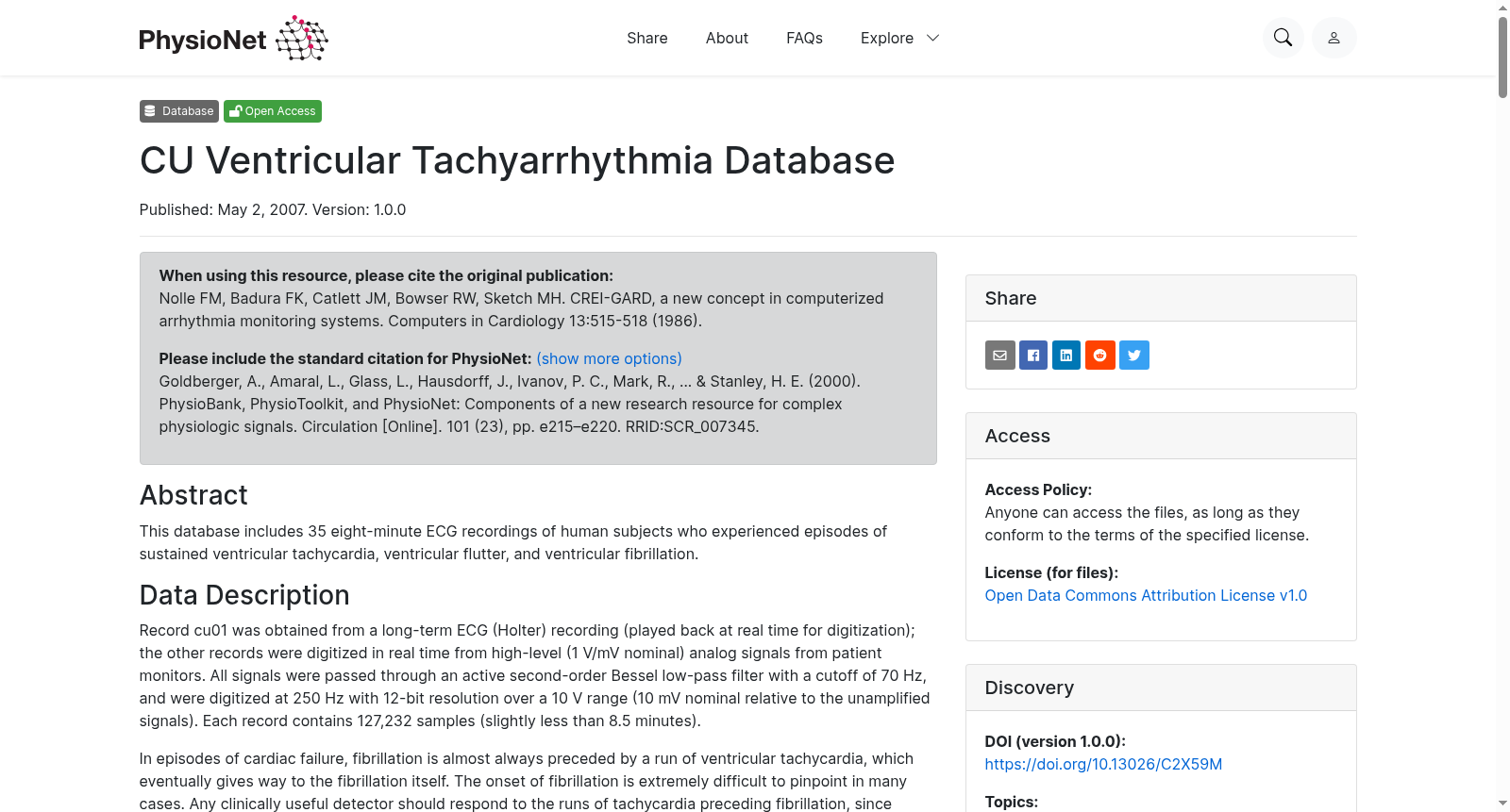 CU Ventricular Tachyarrhythmia Database 数据集图片