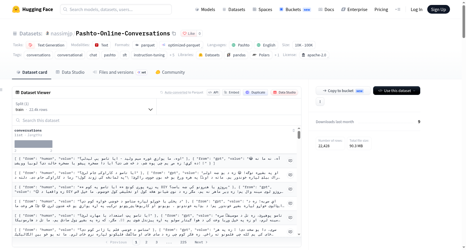 nassimjp/Pashto-Online-Conversations 数据集图片