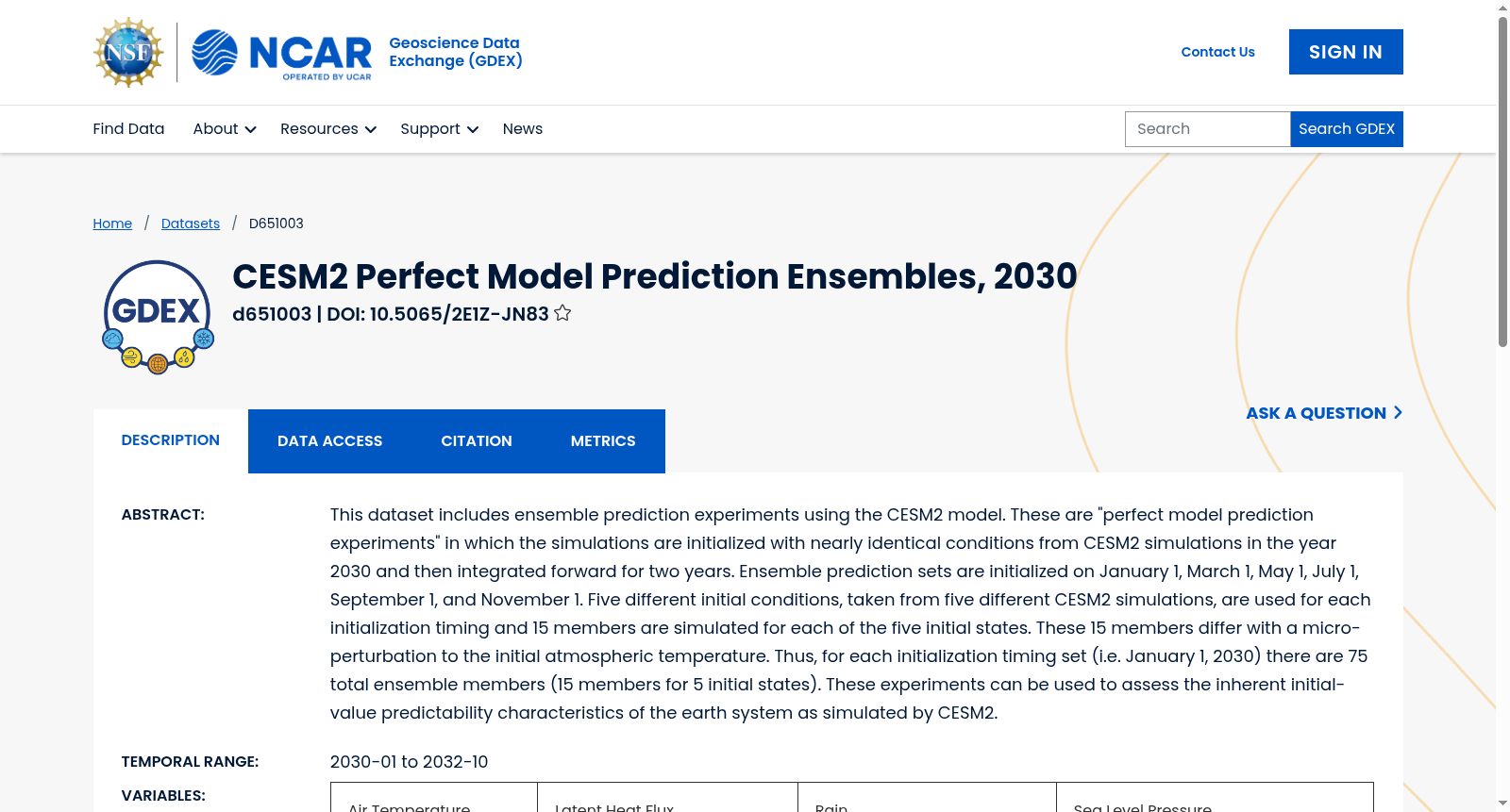 CESM2 Perfect Model Prediction Ensembles, 2030 数据集图片