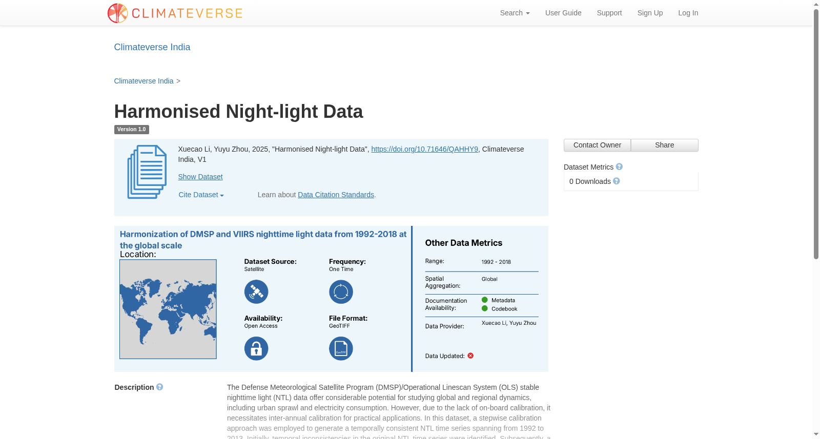 Harmonised Night-light Data 数据集图片