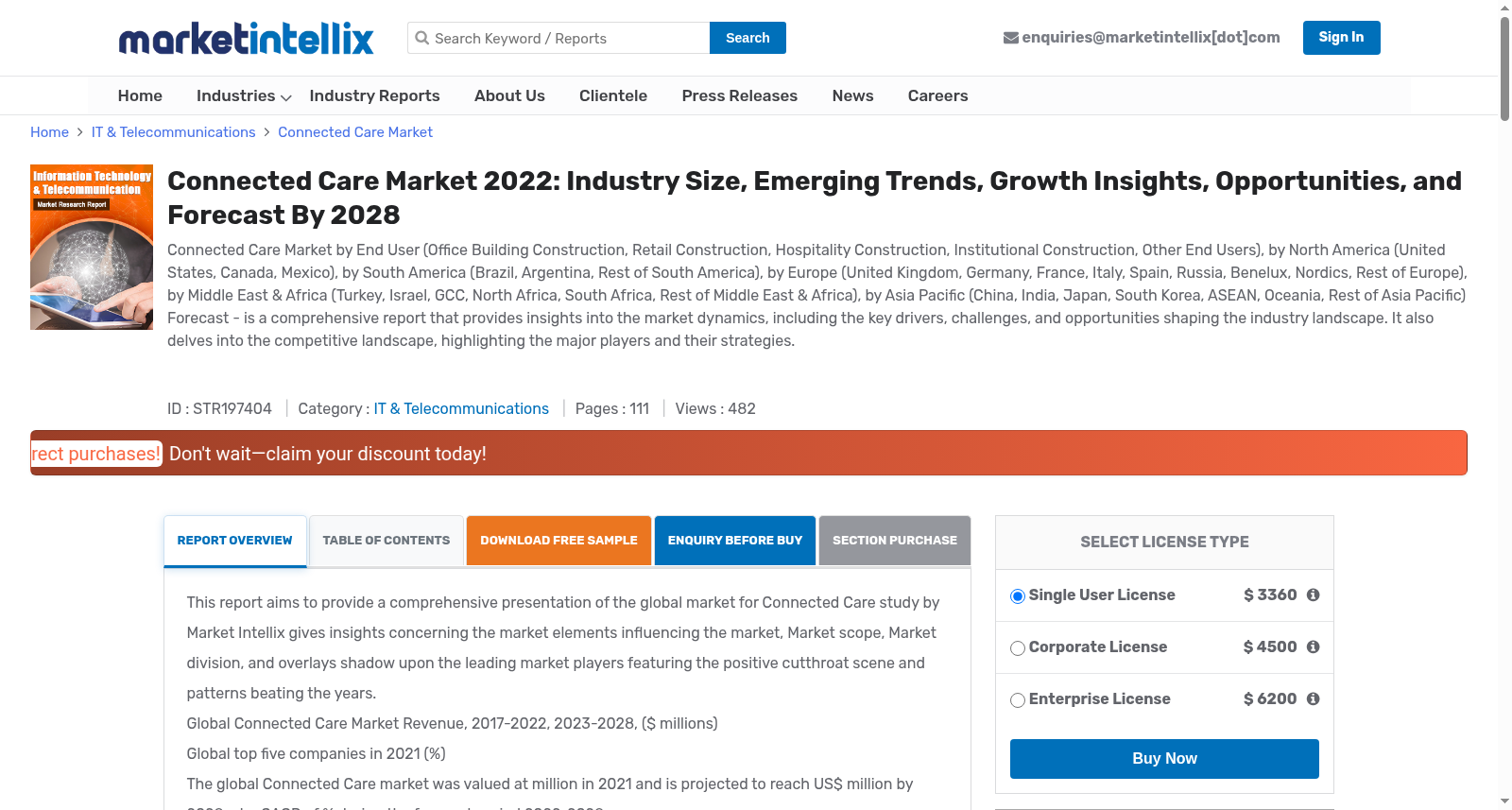 Connected Care Market 数据集图片