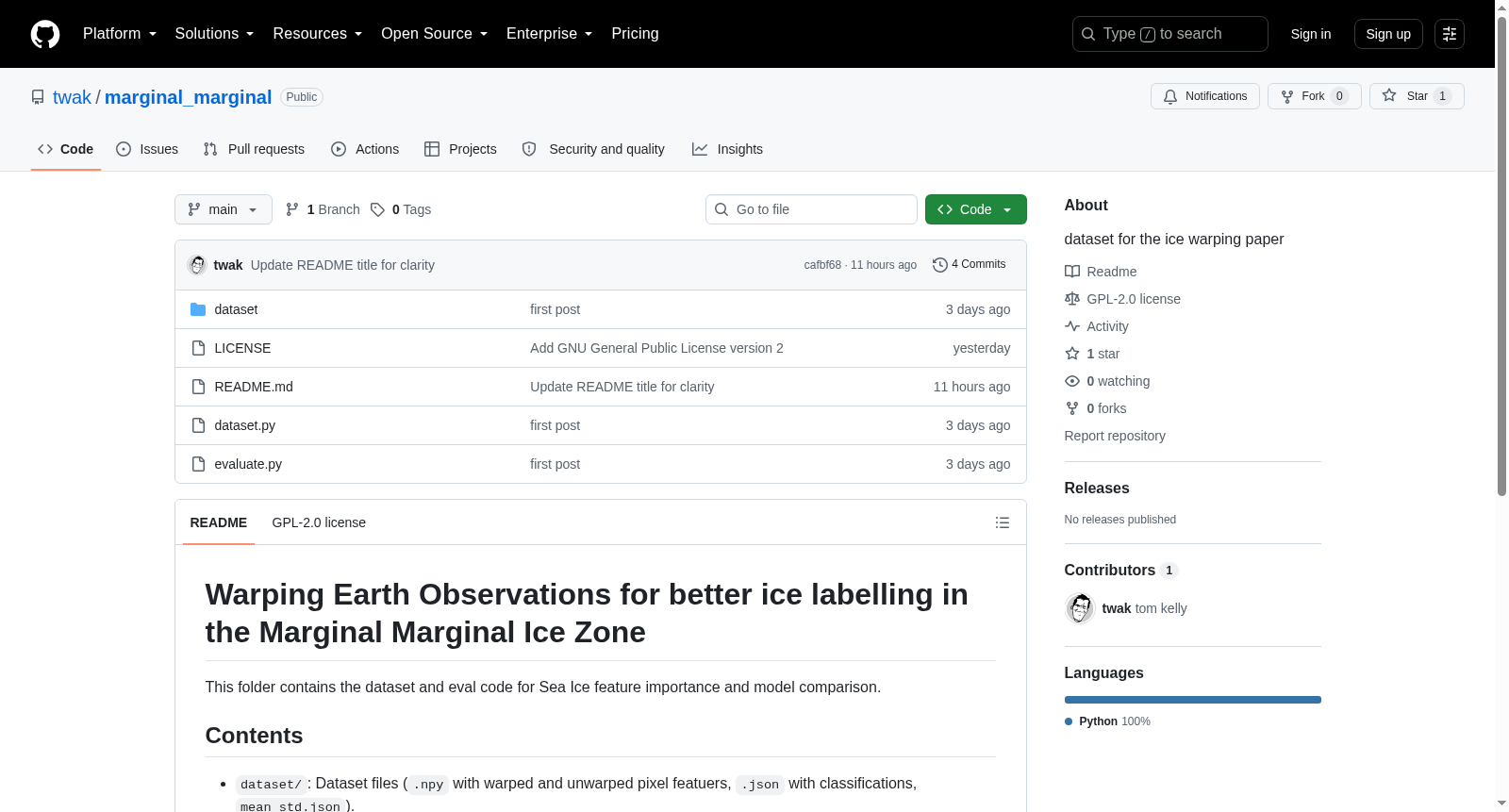 Marginal Ice Zone Sparse Expert-Labeled Dataset 数据集图片