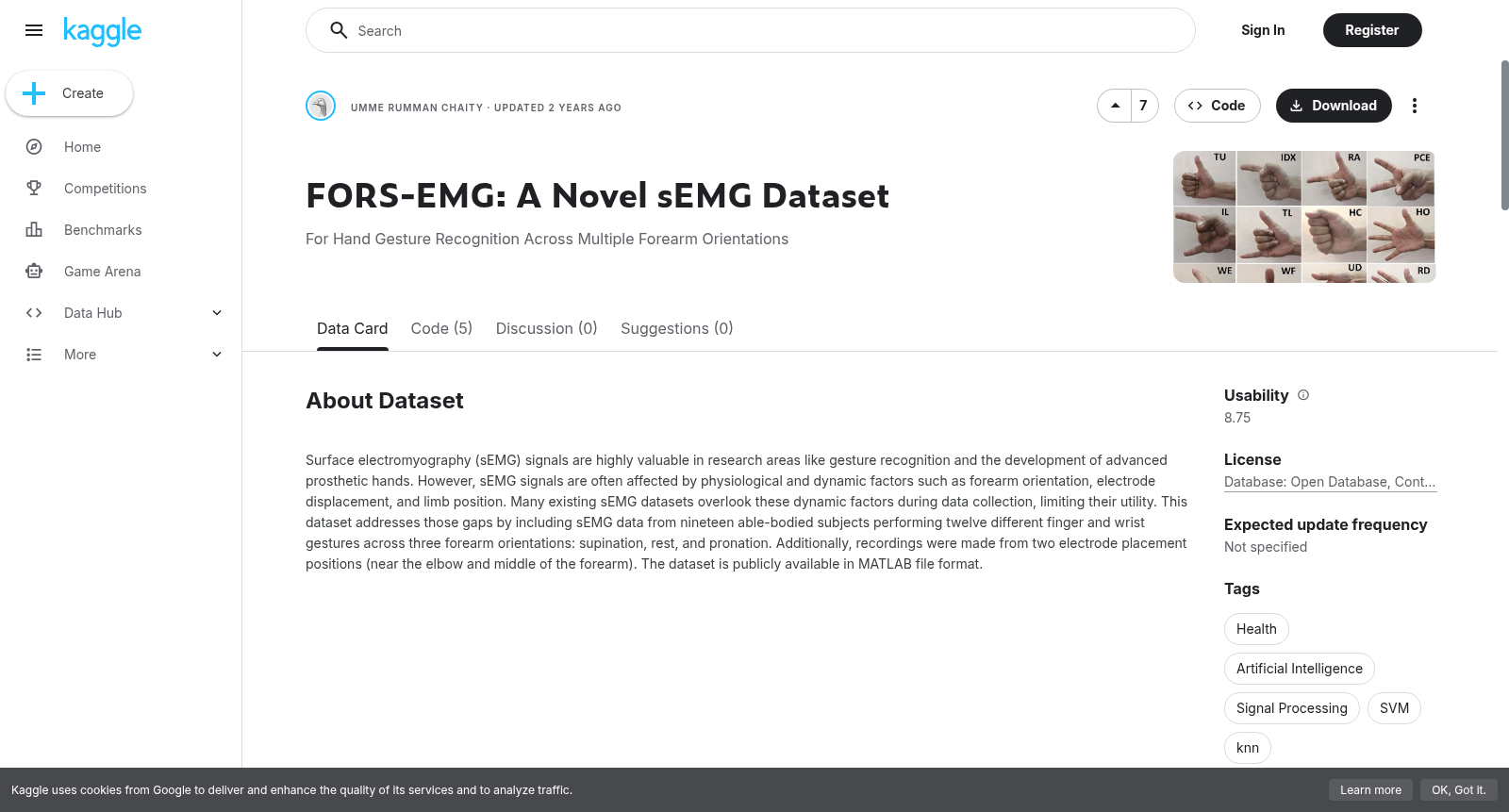 FORS-EMG: A Novel sEMG Dataset 数据集图片