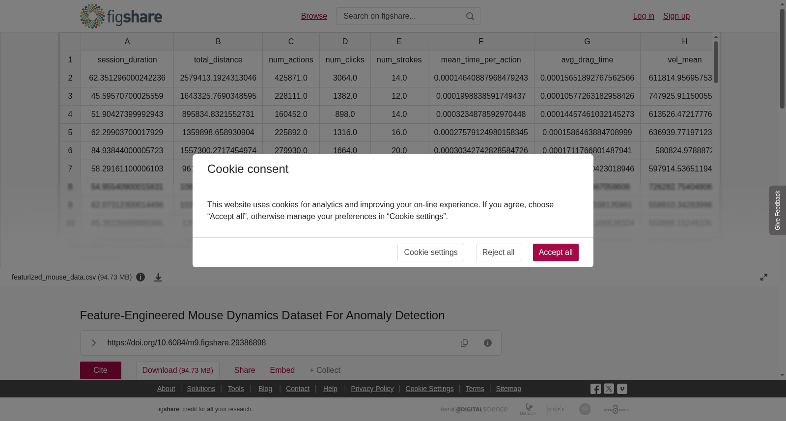 Feature-Engineered Mouse Dynamics Dataset For Anomaly Detection 数据集图片