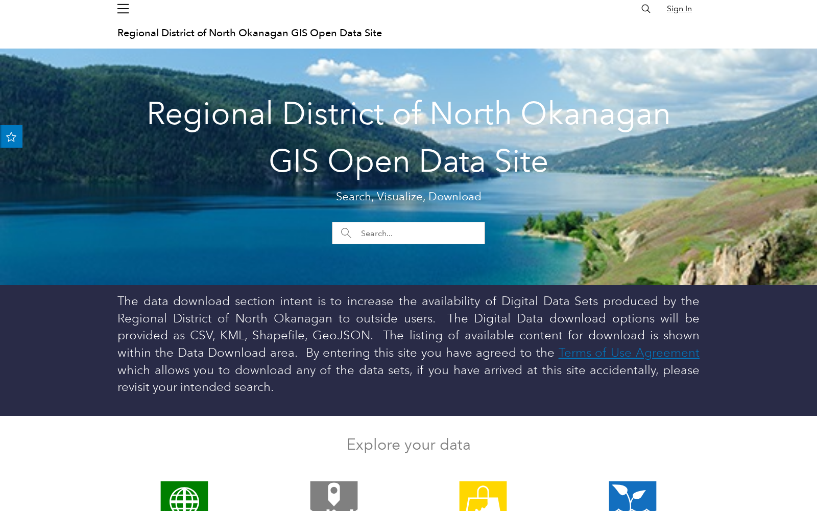 Regional District of North Okanagan GIS Open Data Site 数据集图片