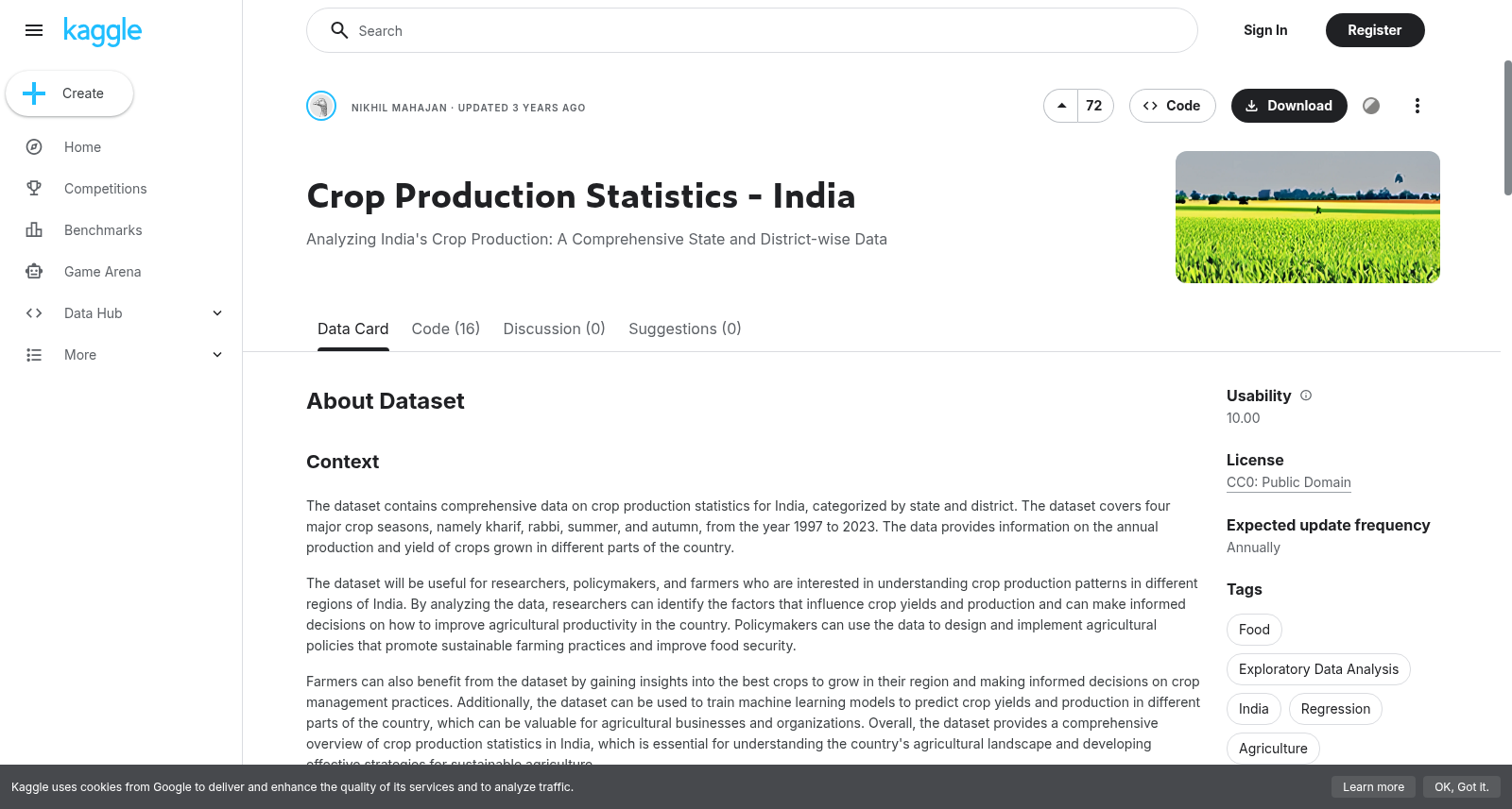 Crop Production Statistics - India 数据集图片