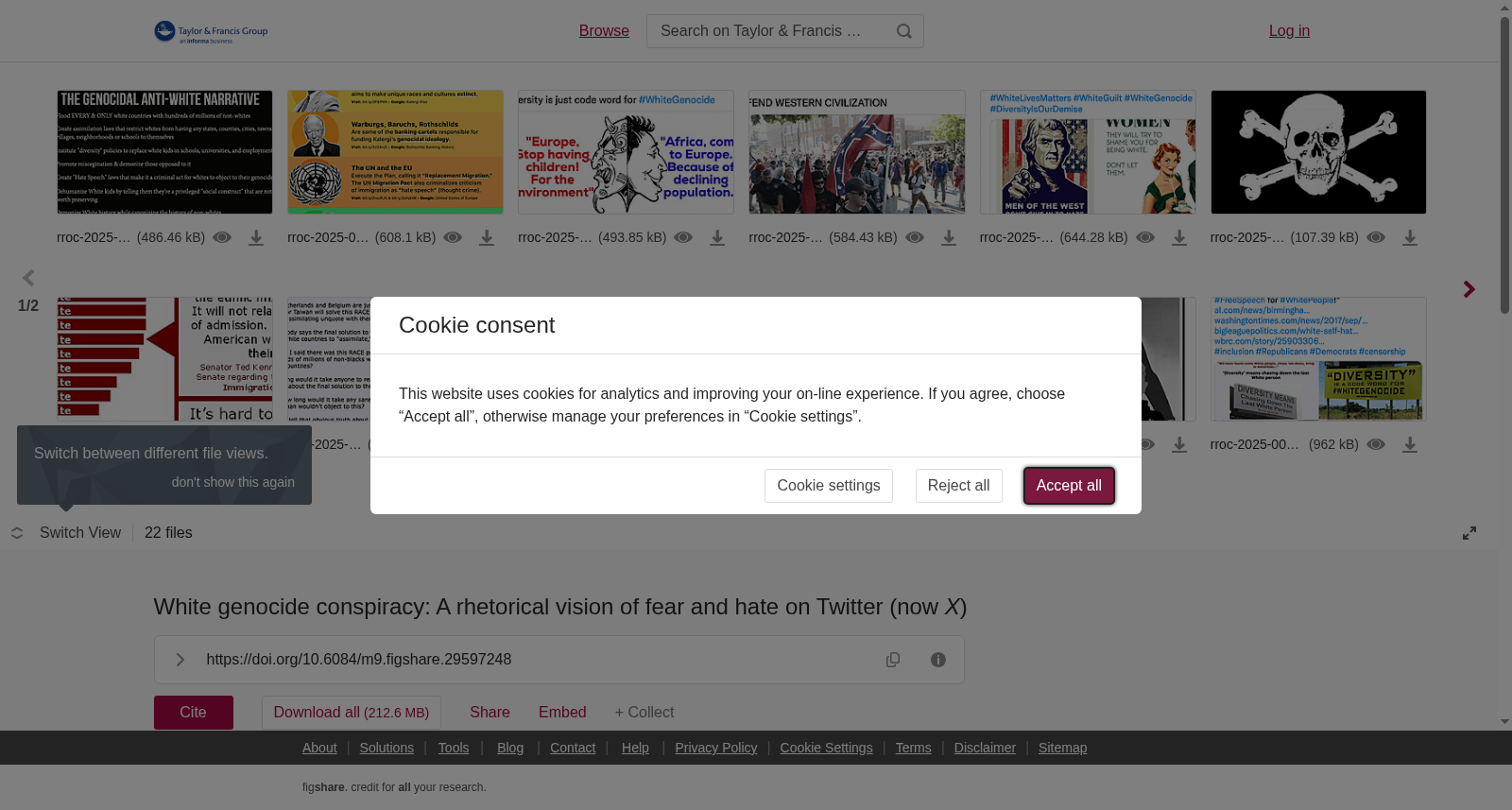 White genocide conspiracy: A rhetorical vision of fear and hate on Twitter (now <i>X</i>) 数据集图片