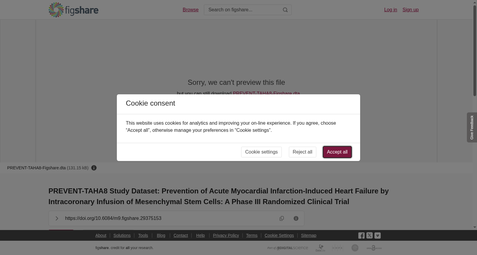 <b>PREVENT-TAHA8 Study Dataset: Prevention of Acute Myocardial Infarction-Induced Heart Failure by Intracoronary Infusion of Mesenchymal Stem Cells: A Phase III Randomized Clinical Trial</b> 数据集图片