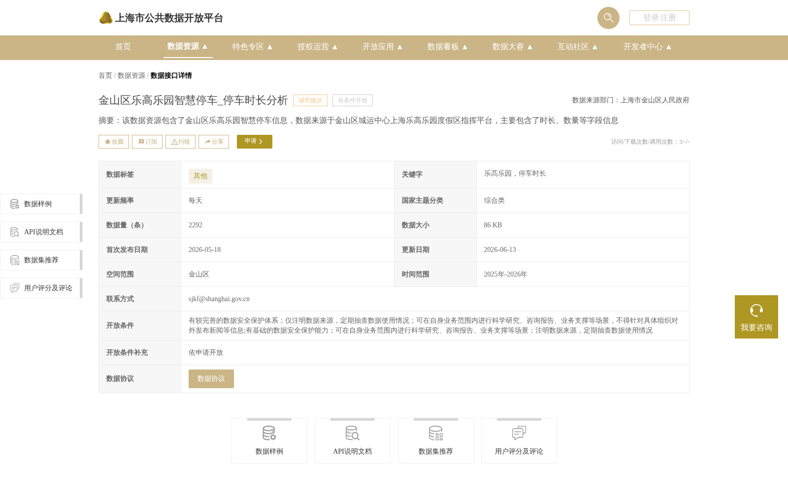 金山区乐高乐园智慧停车_停车时长分析 数据集图片