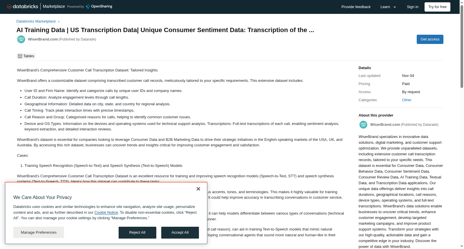 AI Training Data | US Transcription Data| Unique Consumer Sentiment Data: Transcription of the ... 数据集图片