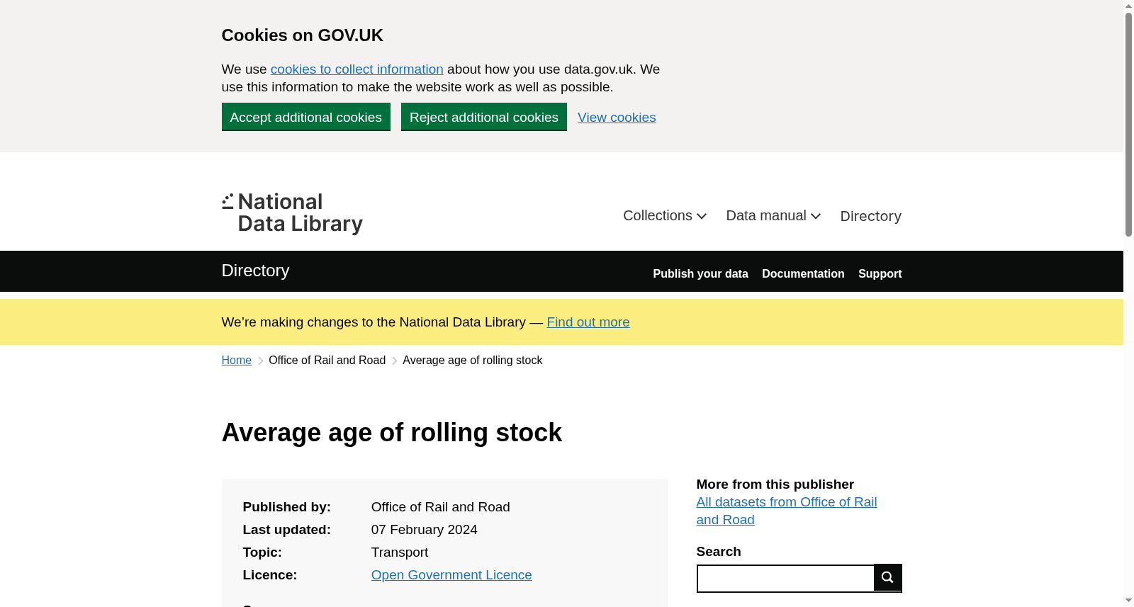Average age of rolling stock 数据集图片