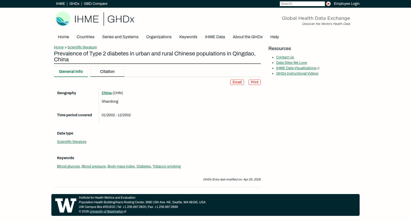 Prevalence of Type 2 diabetes in urban and rural Chinese populations in Qingdao, China 数据集图片