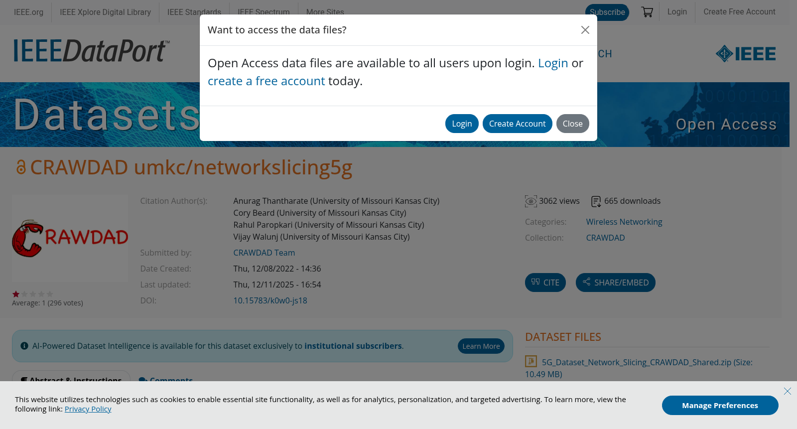 CRAWDAD dataset umkc/network (v. 2022-01-20) 数据集图片