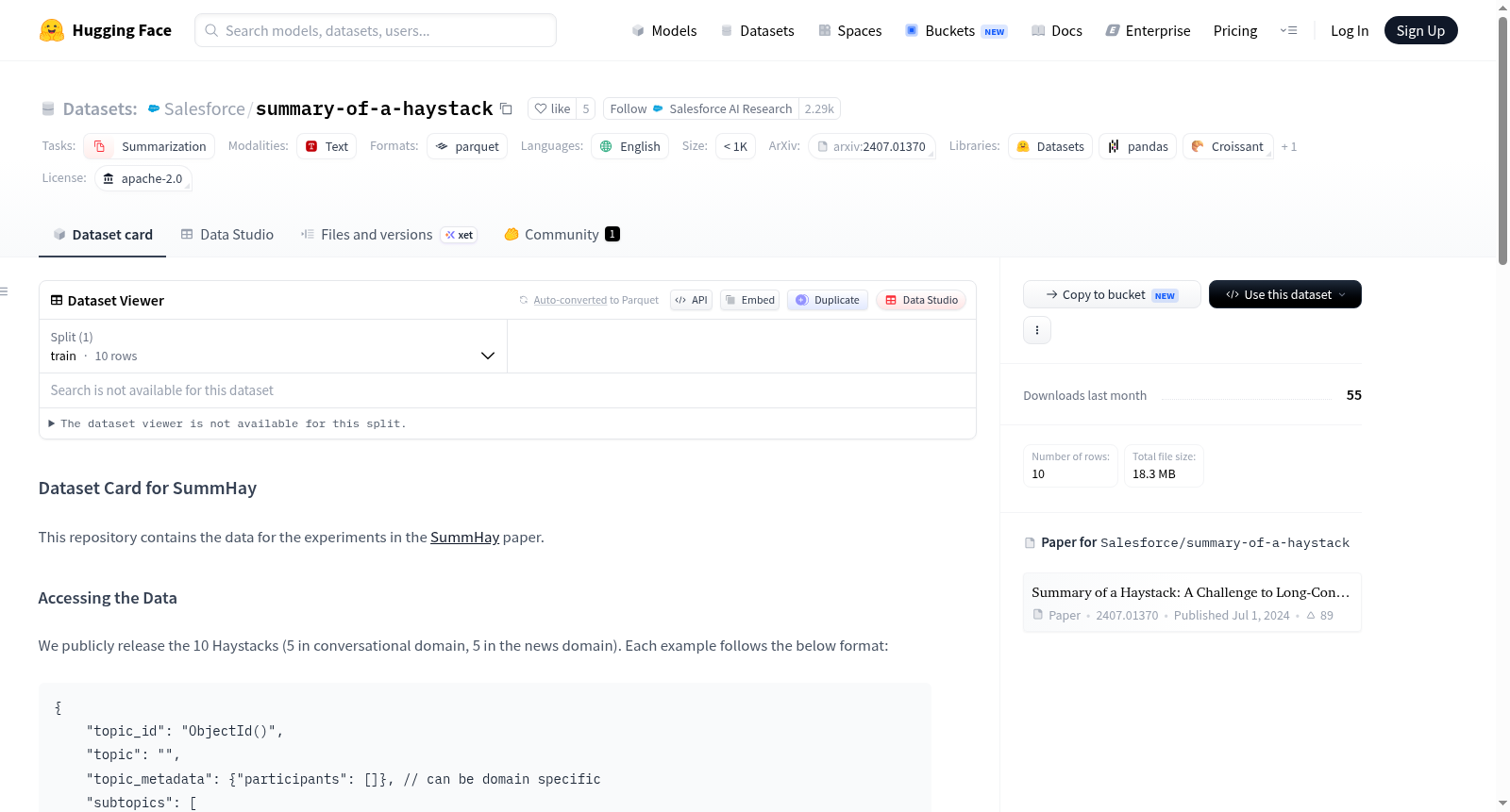 Salesforce/summary-of-a-haystack 数据集图片