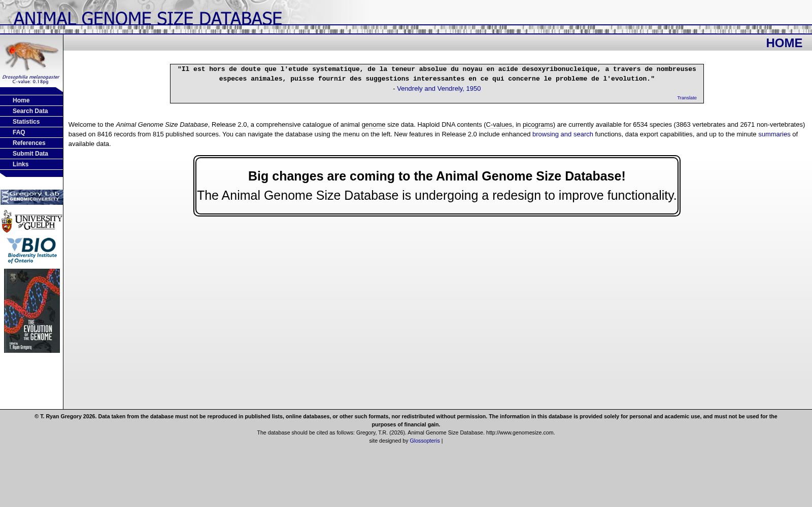 Animal Genome Size Database 数据集图片