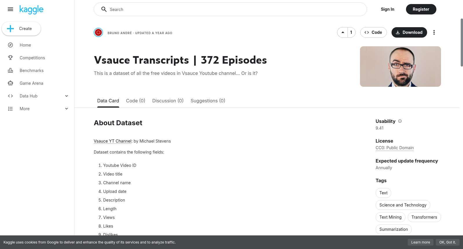 Vsauce Transcripts | 372 Episodes 数据集图片
