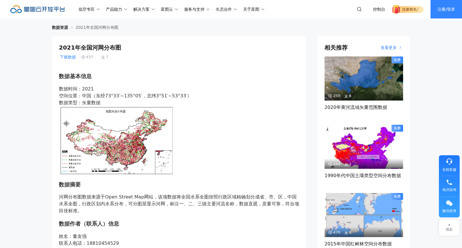 2021年全国河网分布图 数据集图片