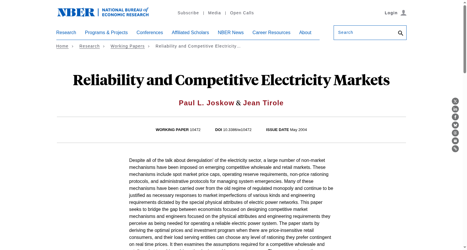 Reliability and Competitive Electricity Markets 数据集图片