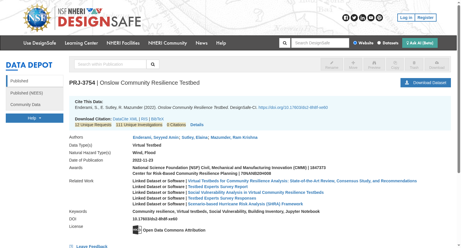 Onslow Community Resilience Testbed 数据集图片