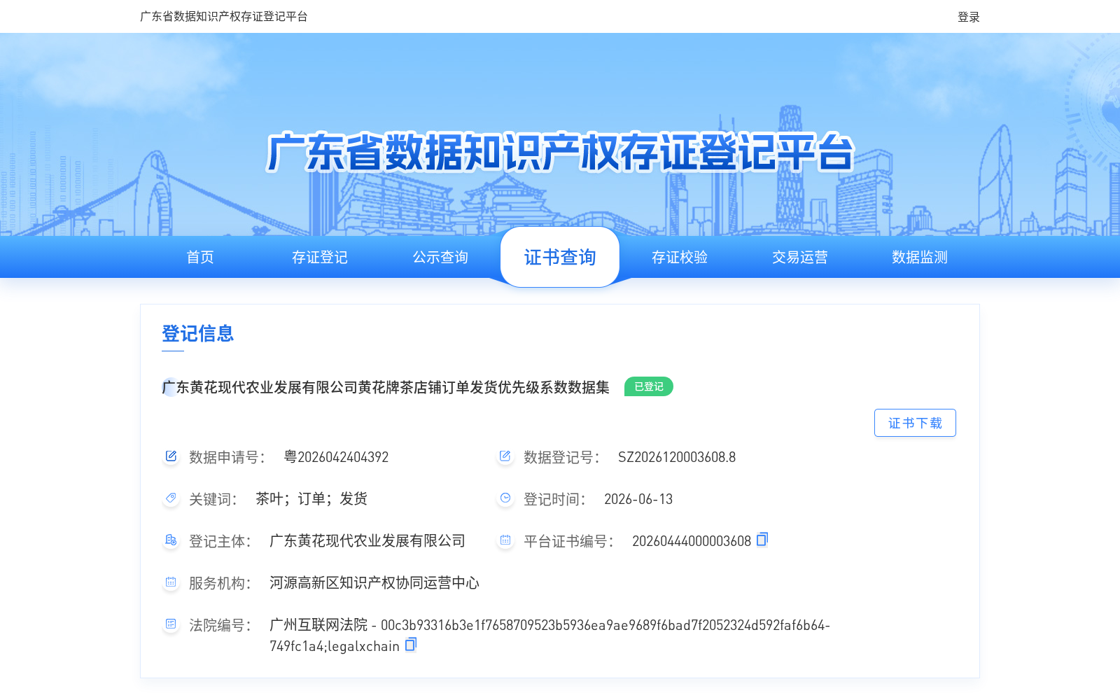 广东黄花现代农业发展有限公司黄花牌茶店铺订单发货优先级系数数据集 数据集图片