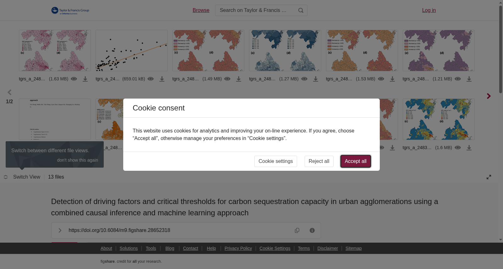 Detection of driving factors and critical thresholds for carbon sequestration capacity in urban agglomerations using a combined causal inference and machine learning approach 数据集图片