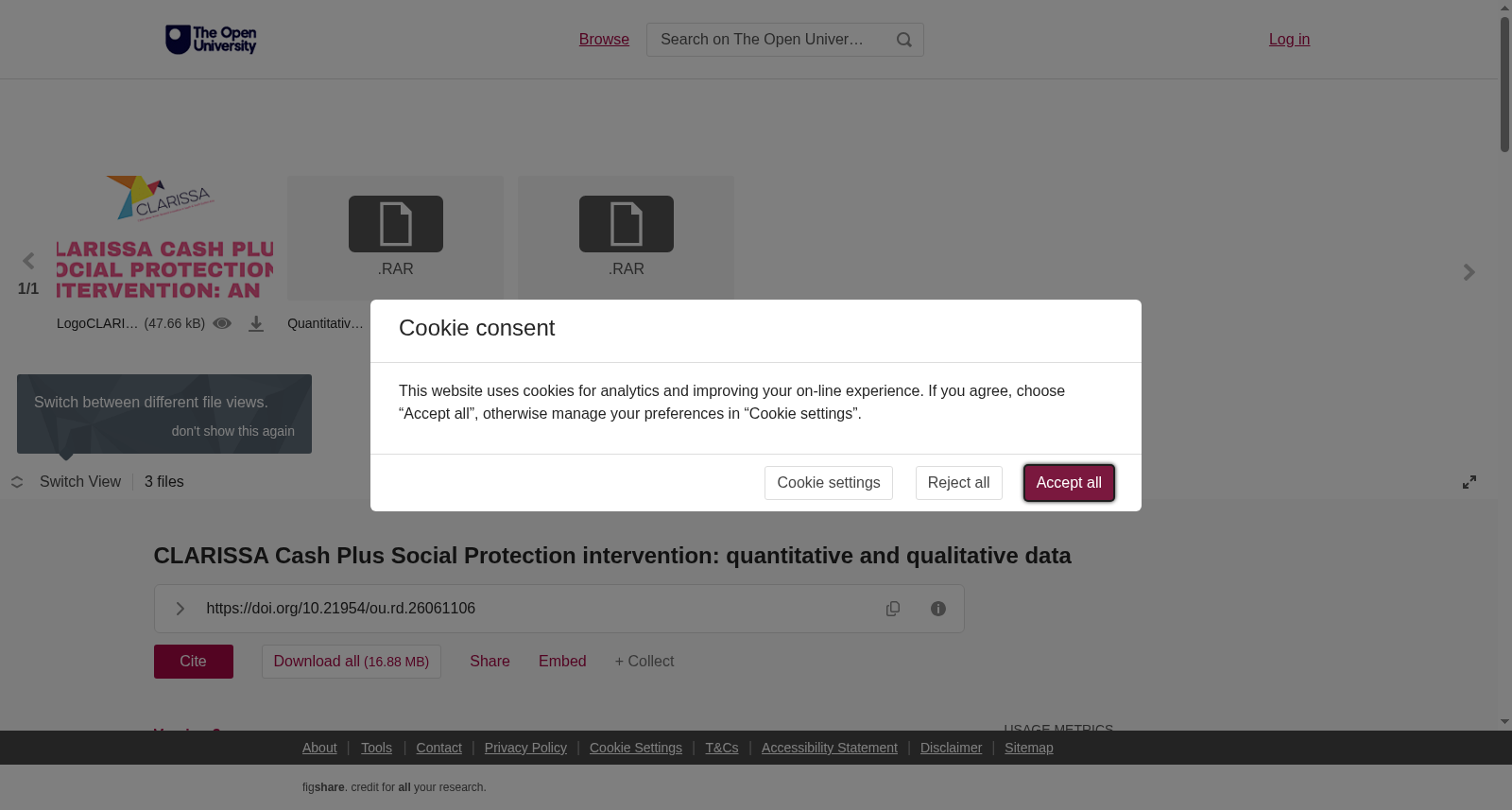 <b>CLARISSA Cash Plus Social Protection intervention: quantitative and qualitative data</b> 数据集图片
