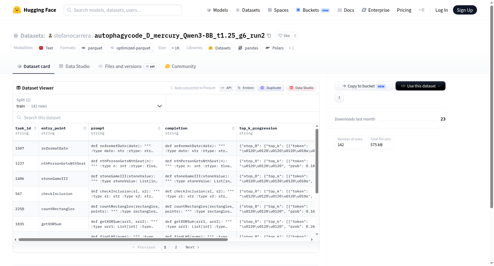stefanocarrera/autophagycode_D_mercury_Qwen3-8B_lr0.0001_c142_trust_t1.25_g7_run2 数据集图片