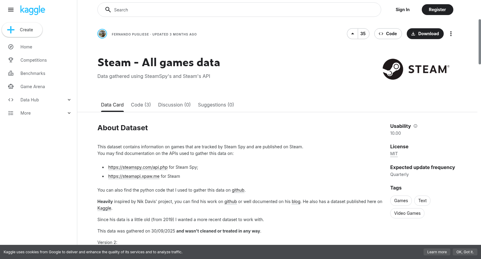 Steam - All games data 数据集图片