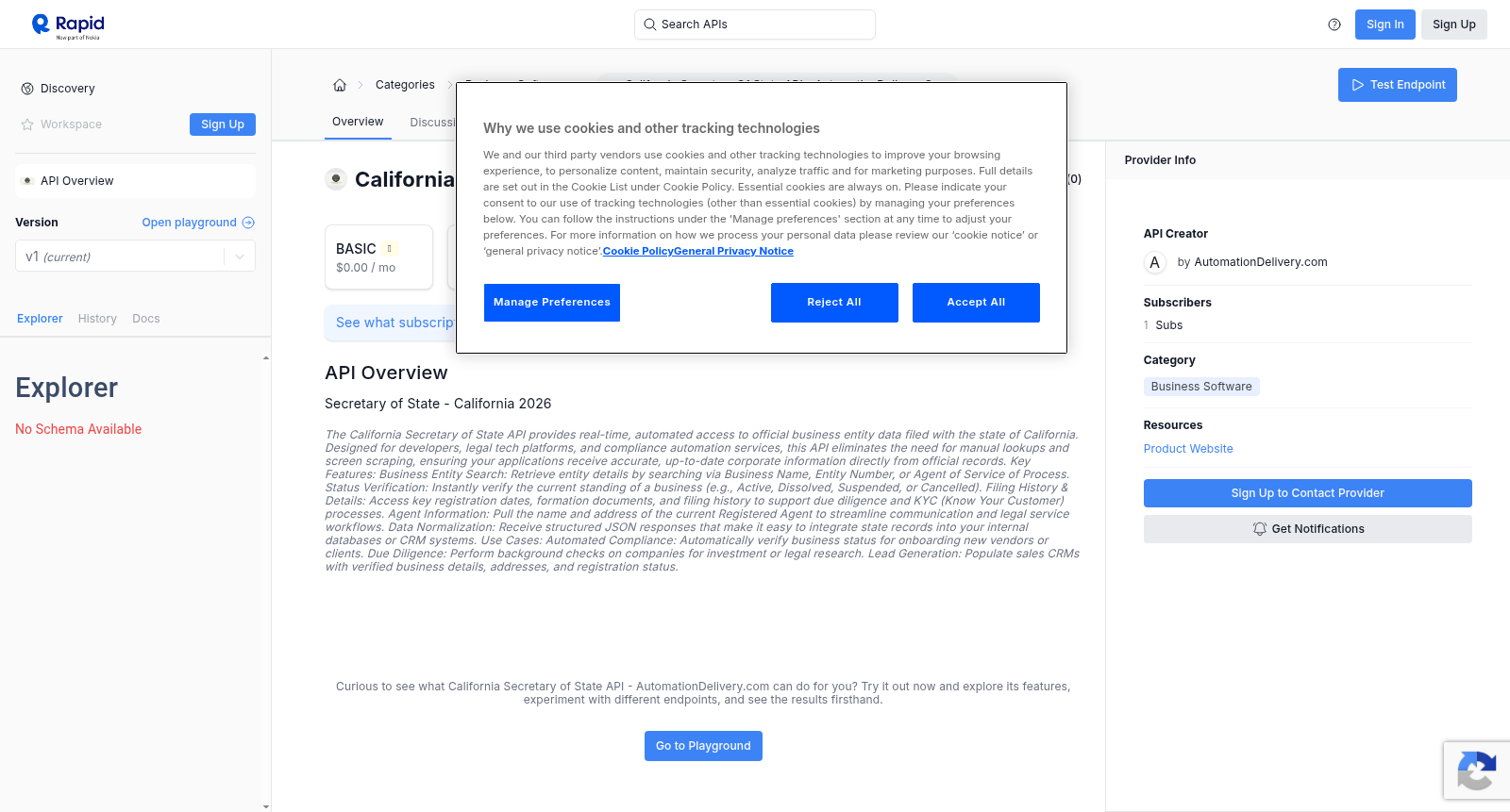 California Secretary of State API - AutomationDelivery.com 数据集图片
