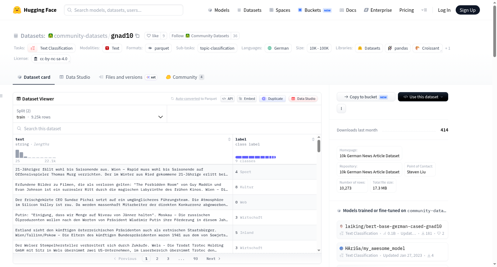 community-datasets/gnad10 数据集图片