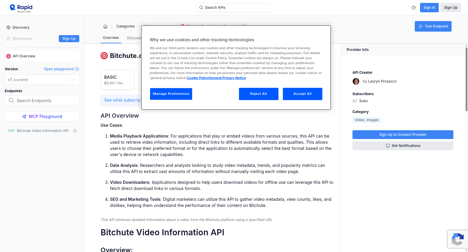 Bitchute.com Video Information API 数据集图片
